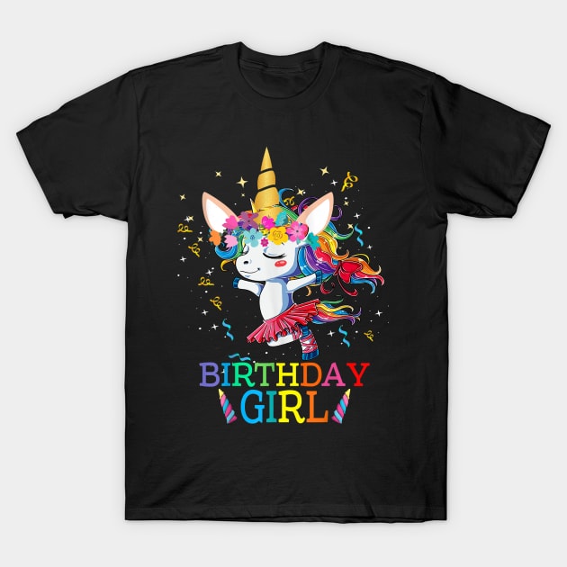 Birthday Girl Unicorn Birthday Gift Funny T-Shirt by dashawncannonuzf